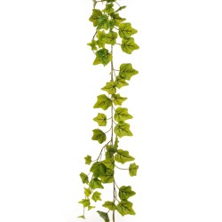 Lot de 12 - Guirlande artificielle de lierre toucher réel, 180 cm - vert 