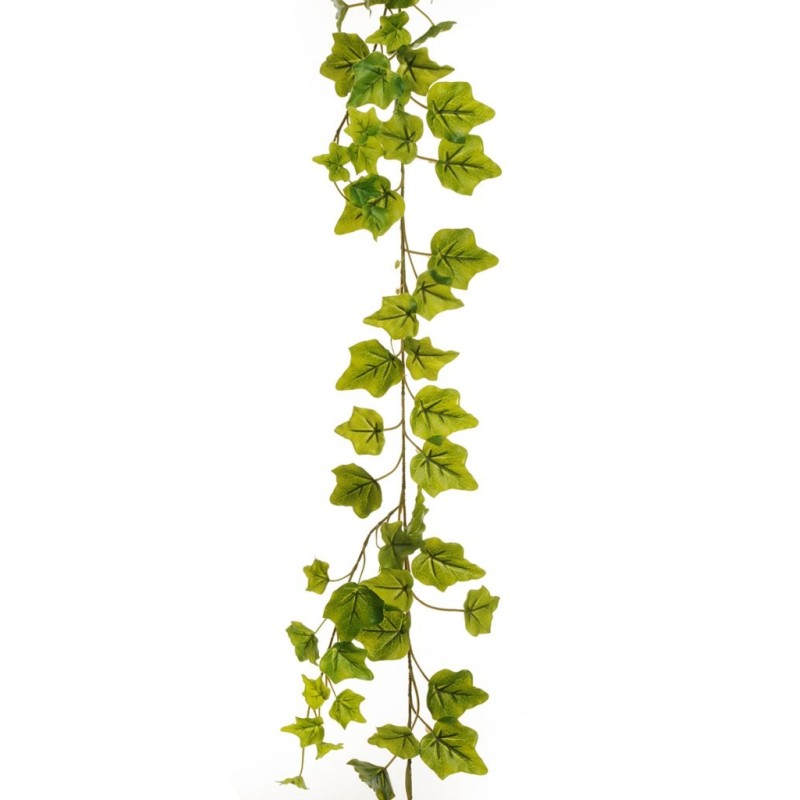 Lot de 12 - Guirlande artificielle de lierre toucher réel, 180 cm - vert 