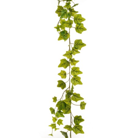 Lot de 12 - Guirlande artificielle de lierre toucher réel, 180 cm - vert 