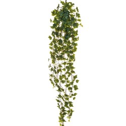 Lot de 6 - Buisson suspendu artificiel de lierre toucher réel X12, 180 cm - vert givré 