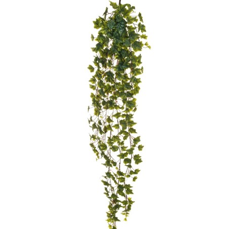 Lot de 6 - Buisson suspendu artificiel de lierre toucher réel X12, 180 cm - vert givré 