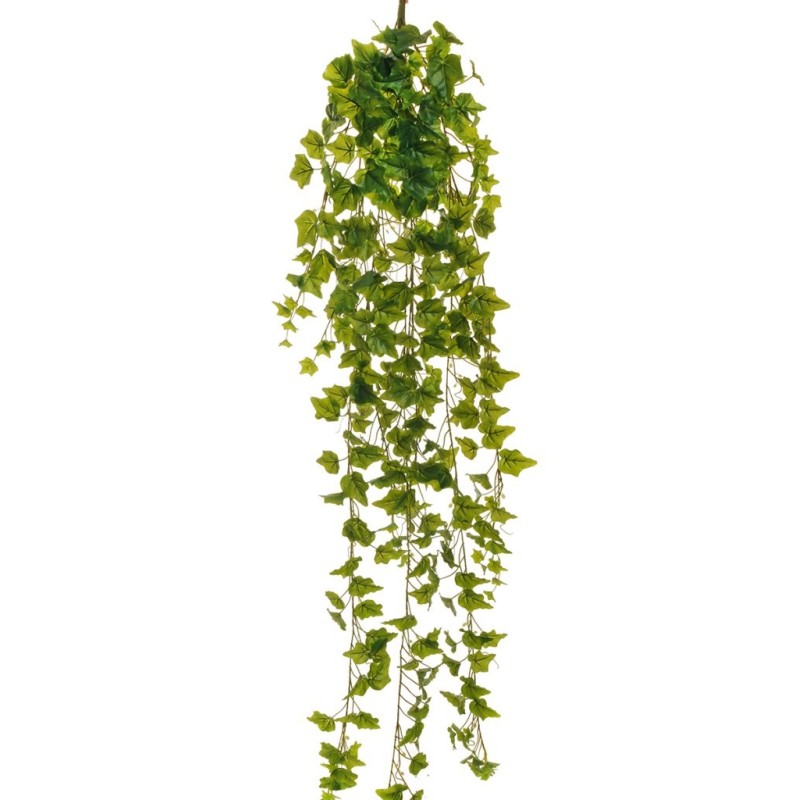 Lot de 6 - Buisson suspendu artificiel de lierre toucher réel X12, 180 cm - vert 