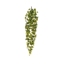 Lot de 6 - Buisson suspendu artificiel de lierre toucher réel X8, 110 cm - vert givré 