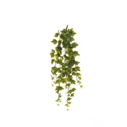 Lot de 12 - Buisson suspendu artificiel de lierre toucher réel X6, 85 cm - vert givré 