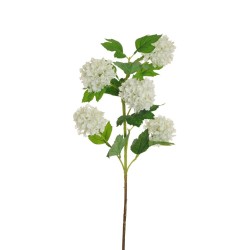 Lot de 12 - Tige artificielle de boules-de-neige X5, 78 cm - blanc 