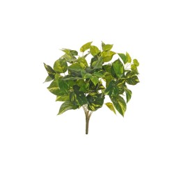 Lot de 12 - Buisson artificiel de pothos toucher réel X8, 40 cm - vert jaune 