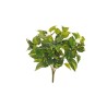 Lot de 12 - Buisson artificiel de pothos toucher réel X8, 40 cm - vert jaune 