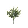 Lot de 36 - Buisson artificiel d'eucalyptus floqué X7, 35 cm - vert gris 