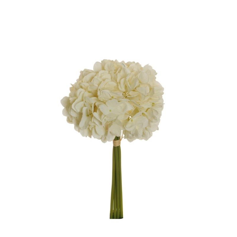 Lot de 12 - Bouquet artificiel d'hortensias Juliette X4, 35 cm - crème ivoire 