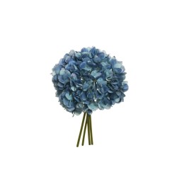 Lot de 12 - Bouquet artificiel d'hortensias Juliette X4, 35 cm - bleu 