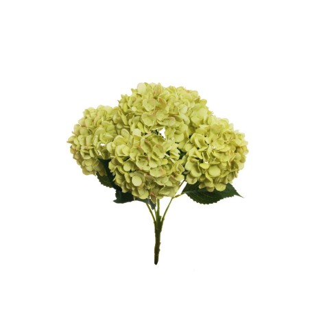 Lot de 12 - Buisson artificiel d'hortensias Juliette X5, 50 cm - vert clair 