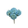 Lot de 12 - Buisson artificiel d'hortensias Juliette X5, 50 cm - bleu clair 