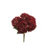 Lot de 12 - Buisson artificiel d'hortensias Juliette X5, 50 cm - rouge 