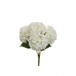 Lot de 12 - Buisson artificiel d'hortensias Juliette X5, 50 cm - blanc 
