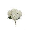 Lot de 12 - Buisson artificiel d'hortensias Juliette X5, 50 cm - blanc 
