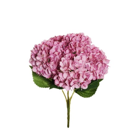Lot de 12 - Buisson artificiel d'hortensias Juliette X5, 50 cm - mauve 