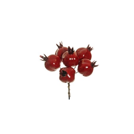 Lot de 24 - Grand pic artificiel de grenades X6, 14 cm - rouge 