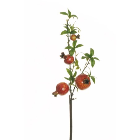 Lot de 24 - Tige artificielle de grenades X4, 70 cm - rouge jaune 