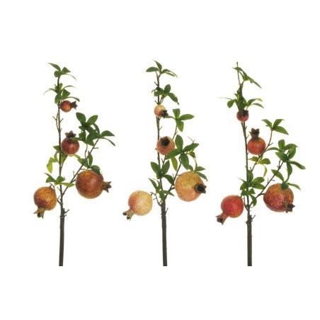 Lot de 24 - Tige artificielle de grenades X4, 70 cm - fuchsia jaune crème 