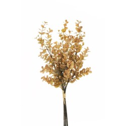 Lot de 12 - Bouquet artificiel d'eucalyptus X3, 50 cm - marron clair 