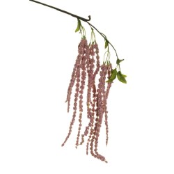 Lot de 12 - Branche suspendue artificielle d'amarante floquée, 114 cm - lilas clair 