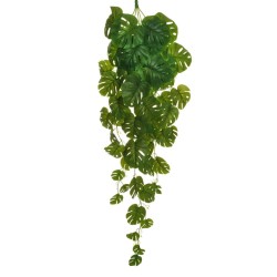 Lot de 8 - Buisson suspendu artificiel de philodendron monstera impression 3D toucher réel X5, 128 cm - vert 