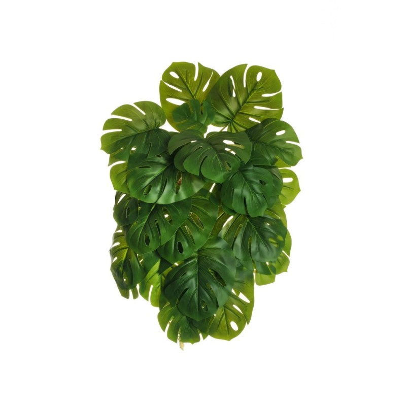 Lot de 12 - Buisson suspendu artificiel de philodendron monstera impression 3D toucher réel, 46 cm - vert 