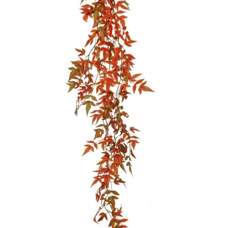 Lot de 6 - Tige suspendue artificielle de nandina, 130 cm - orange vert 