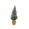 Lot de 4 - Petit pin artificiel enneigé sur base toile de jute, 57 cm - vert 