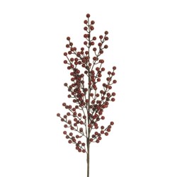 Lot de 12 - Tige artificielle de baies d'ilex X17, 94 cm - rouge 