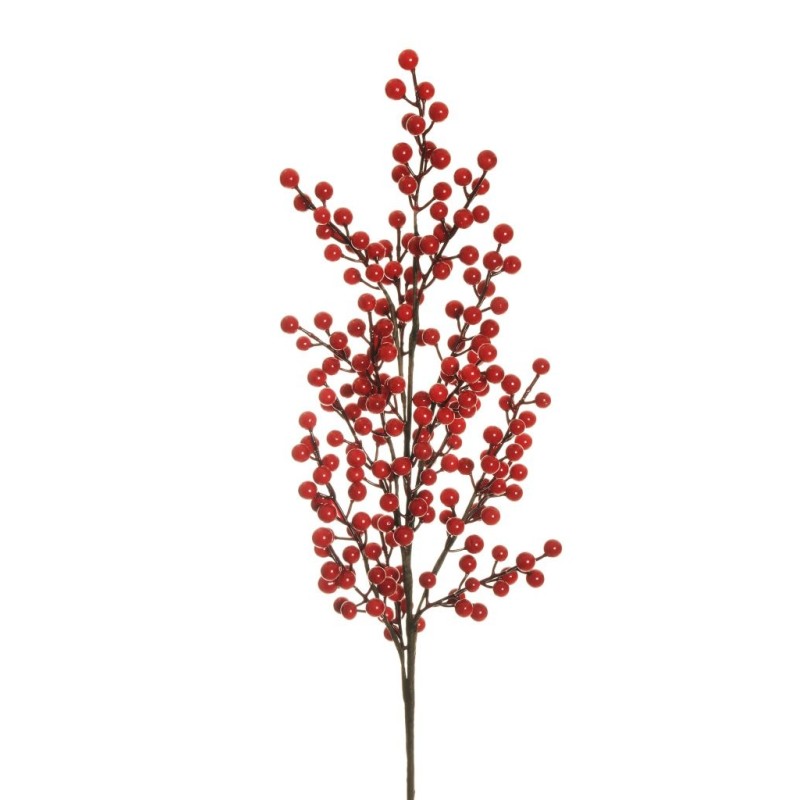 Lot de 12 - Tige artificielle de baies d'ilex X17, 94 cm - rouge clair 