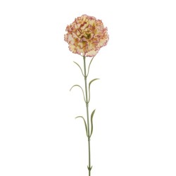 Lot de 48 - Œillet artificiel aspect séché, 53 cm - jaune clair violet 
