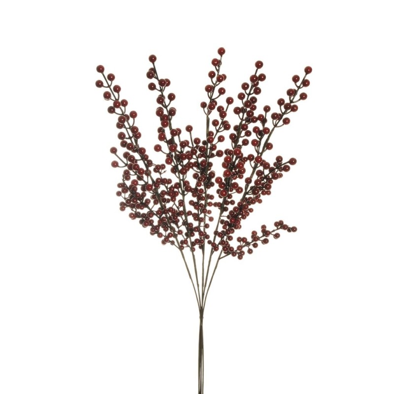 Lot de 8 - Bouquet artificiel de baies d'ilex X5, 74,5 cm - rouge 