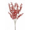 Lot de 8 - Bouquet artificiel de baies d'ilex X5, 74,5 cm - rouge clair 