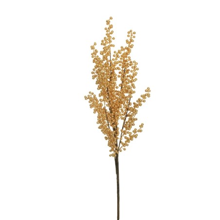 Lot de 12 - Branche artificielle de baies d'ilex, 120 cm - or 