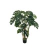 Lot de 2 - Plante artificielle de philodendron monstera toucher réel en pot, 140 cm - vert 