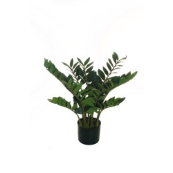 Lot de 4 - Plante artificielle de zamioculcas toucher réel en pot, 70 cm - vert 