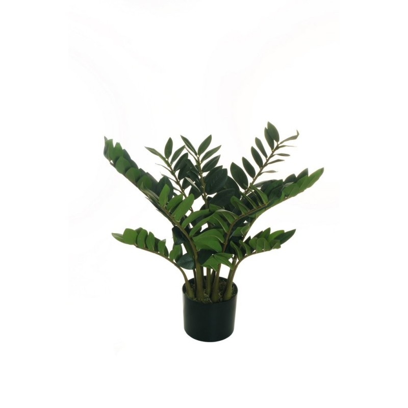 Lot de 4 - Plante artificielle de zamioculcas toucher réel en pot, 70 cm - vert 