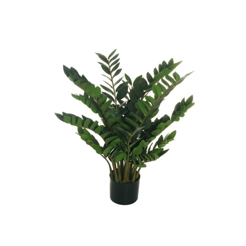 Lot de 2 - Plante artificielle de zamioculcas toucher réel en pot, 90 cm - vert 