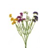 Lot de 24 - Tige artificielle de statice floquée X4, 64 cm - blanc jaune violet 