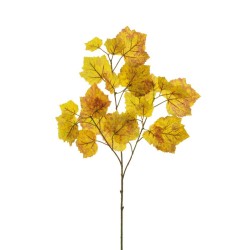 Lot de 24 - Tige artificielle de raisin toucher réel X3, 70 cm - vert jaune 