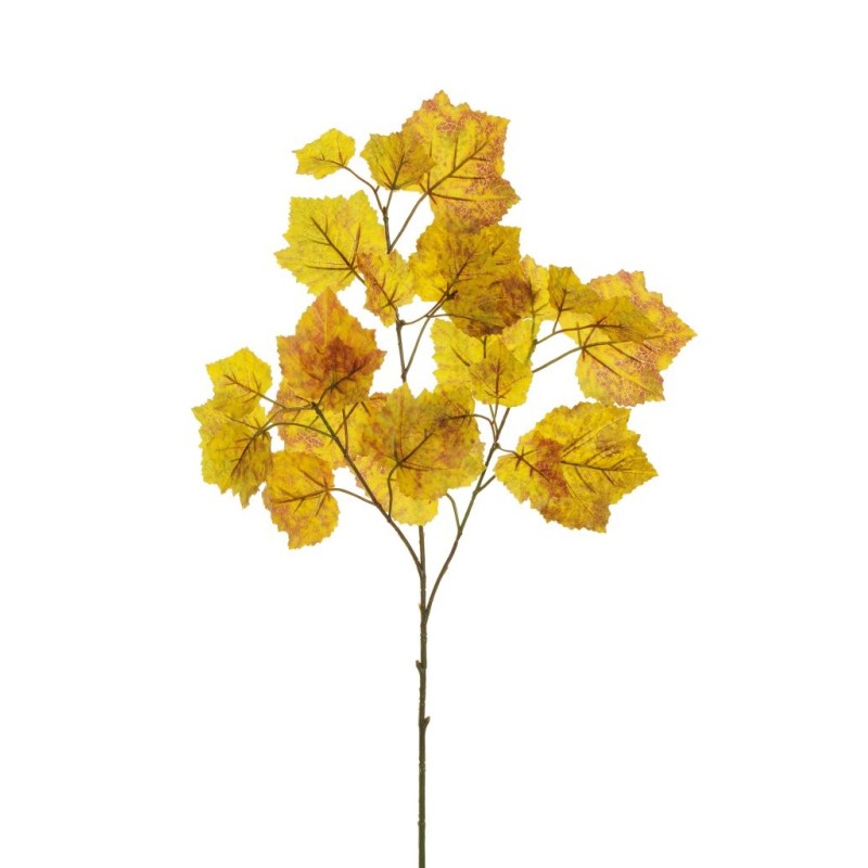 Lot de 24 - Tige artificielle de raisin toucher réel X3, 70 cm - vert jaune 