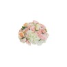 Lot de 5 - Petite demi-boule artificielle roses et hortensias, D. 35 cm - blanc rose saumon 