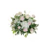 Lot de 2 - Demi-boule artificielle hortensias et roses, D. 60 cm - blanc rose 