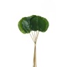 Lot de 24 - Bouquet artificiel de feuilles de galax toucher réel X6, 37,5 cm - vert 