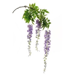Lot de 24 - Tige suspendue artificielle de glycine X3, 180 cm - lavande foncée 