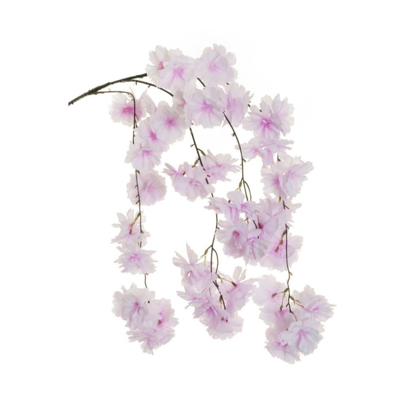Lot de 24 - Tige suspendue artificielle de cerisier en fleurs, 130 cm - lilas clair 