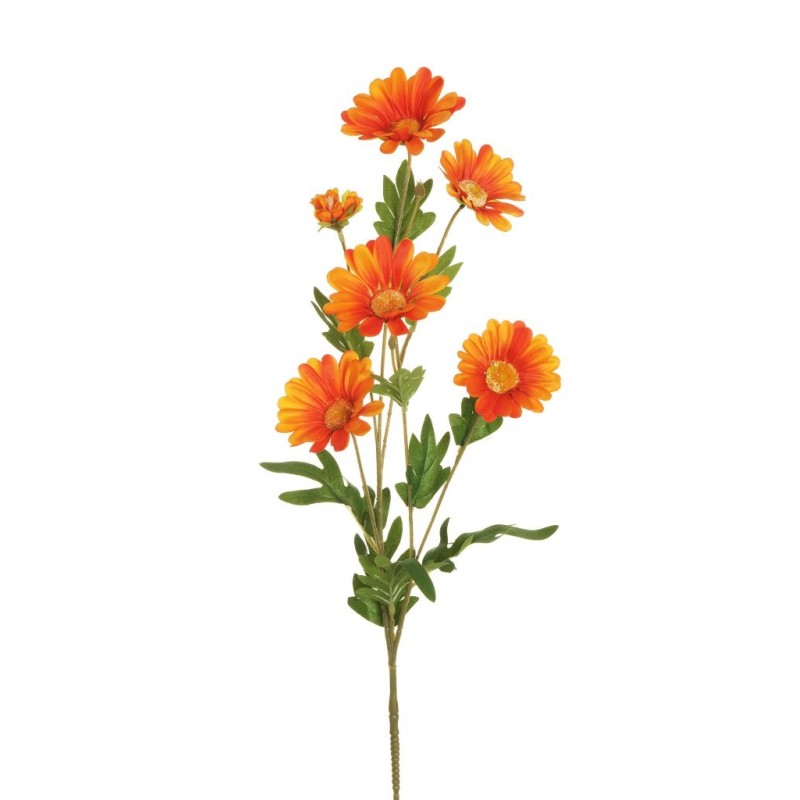 Lot de 24 - Tige artificielle de marguerites X6, 79 cm - orange 