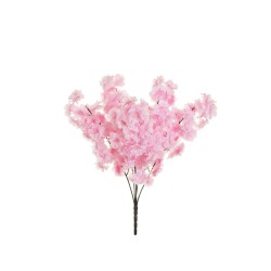 Lot de 6 - Buisson artificiel de cerisier en fleurs X5, 52 cm - rose foncé 