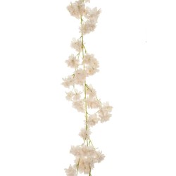 Lot de 12 - Guirlande artificielle de cerisier en fleurs, 178 cm - pêche clair 
